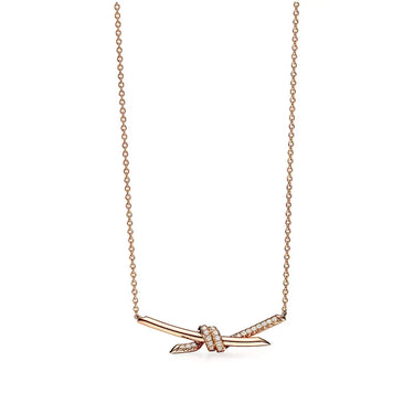Luminous Pavé Knot Necklace-Necklaces-Blizzm