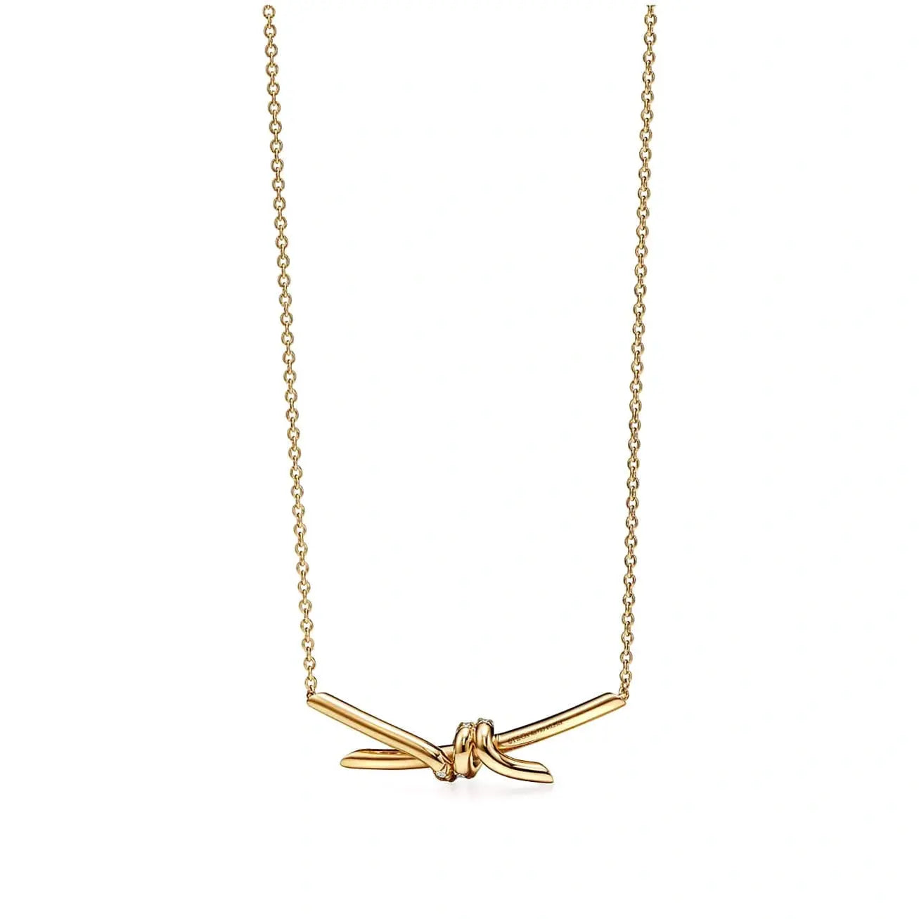 Luminous Pavé Knot Necklace-Necklaces-Blizzm