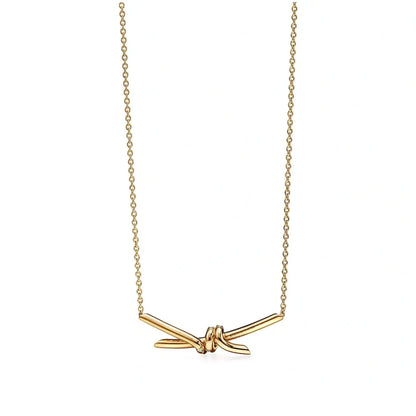 Luminous Pavé Knot Necklace-Necklaces-Blizzm