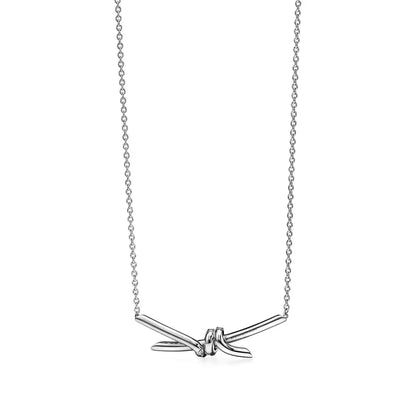 Luminous Pavé Knot Necklace-Necklaces-Blizzm