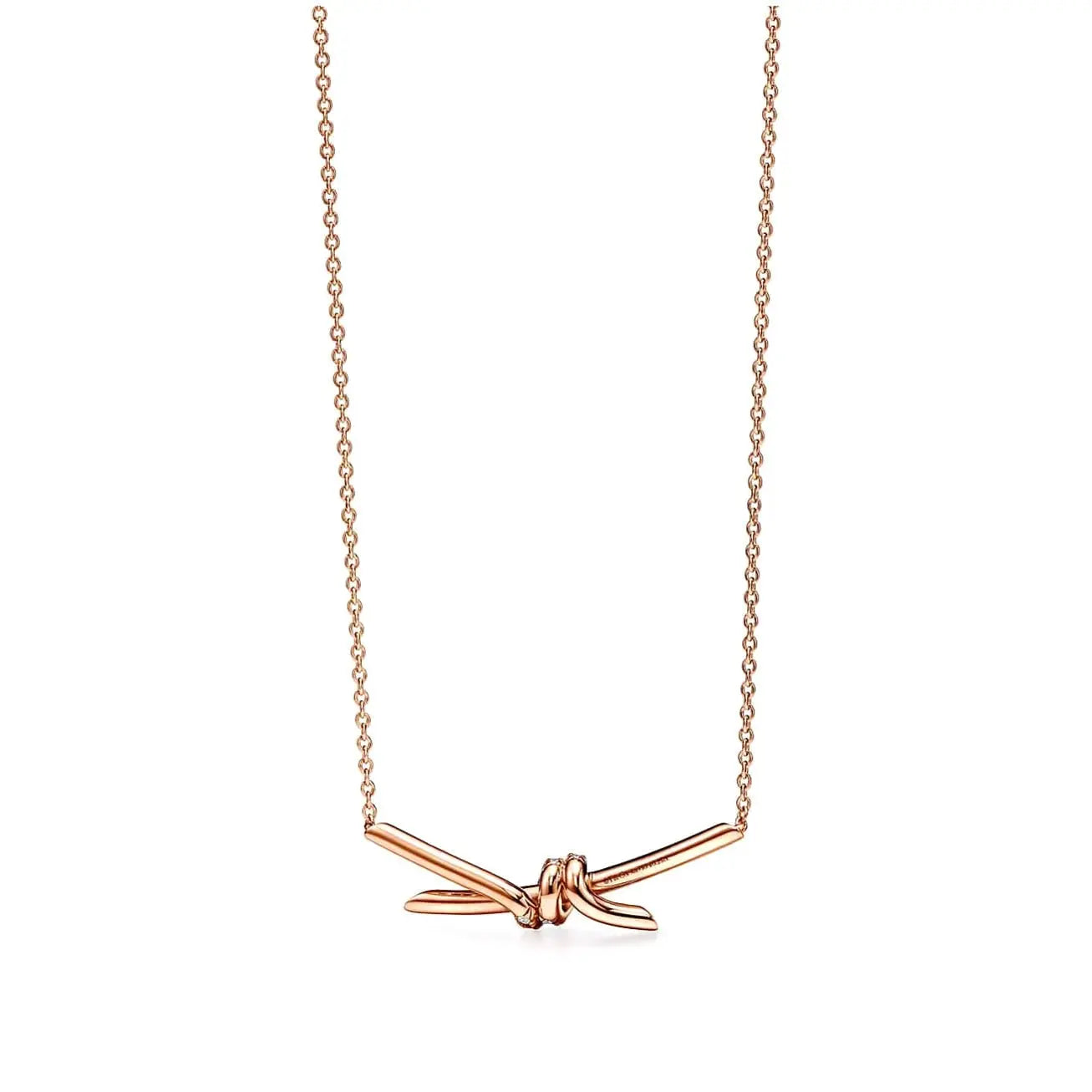 Luminous Pavé Knot Necklace-Necklaces-Blizzm
