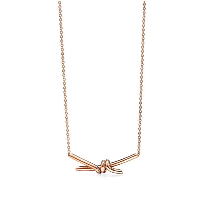 Luminous Pavé Knot Necklace-Necklaces-Blizzm