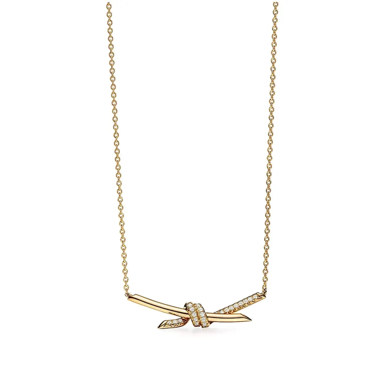 Luminous Pavé Knot Necklace-Necklaces-Blizzm