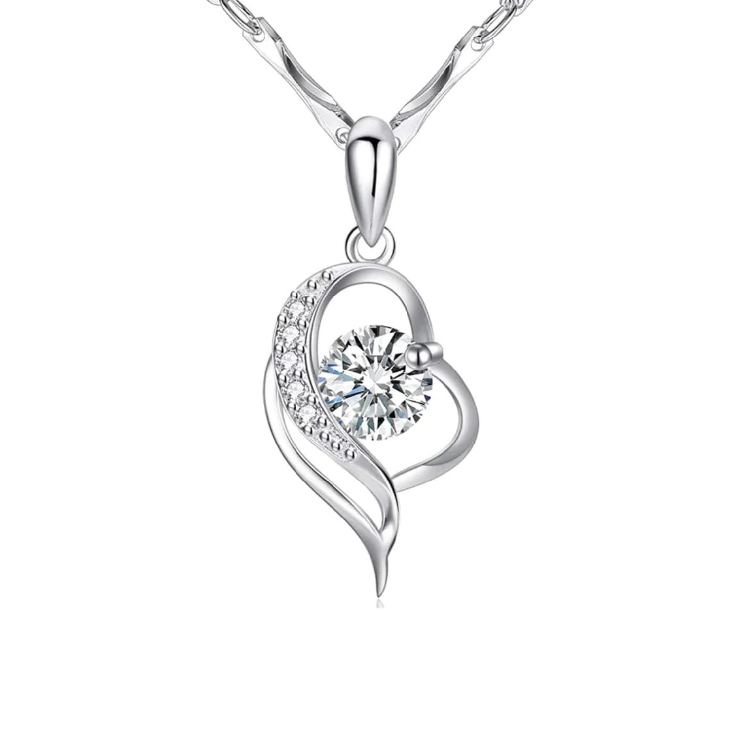 Sterling Silver Clavicle Moissanite Necklace