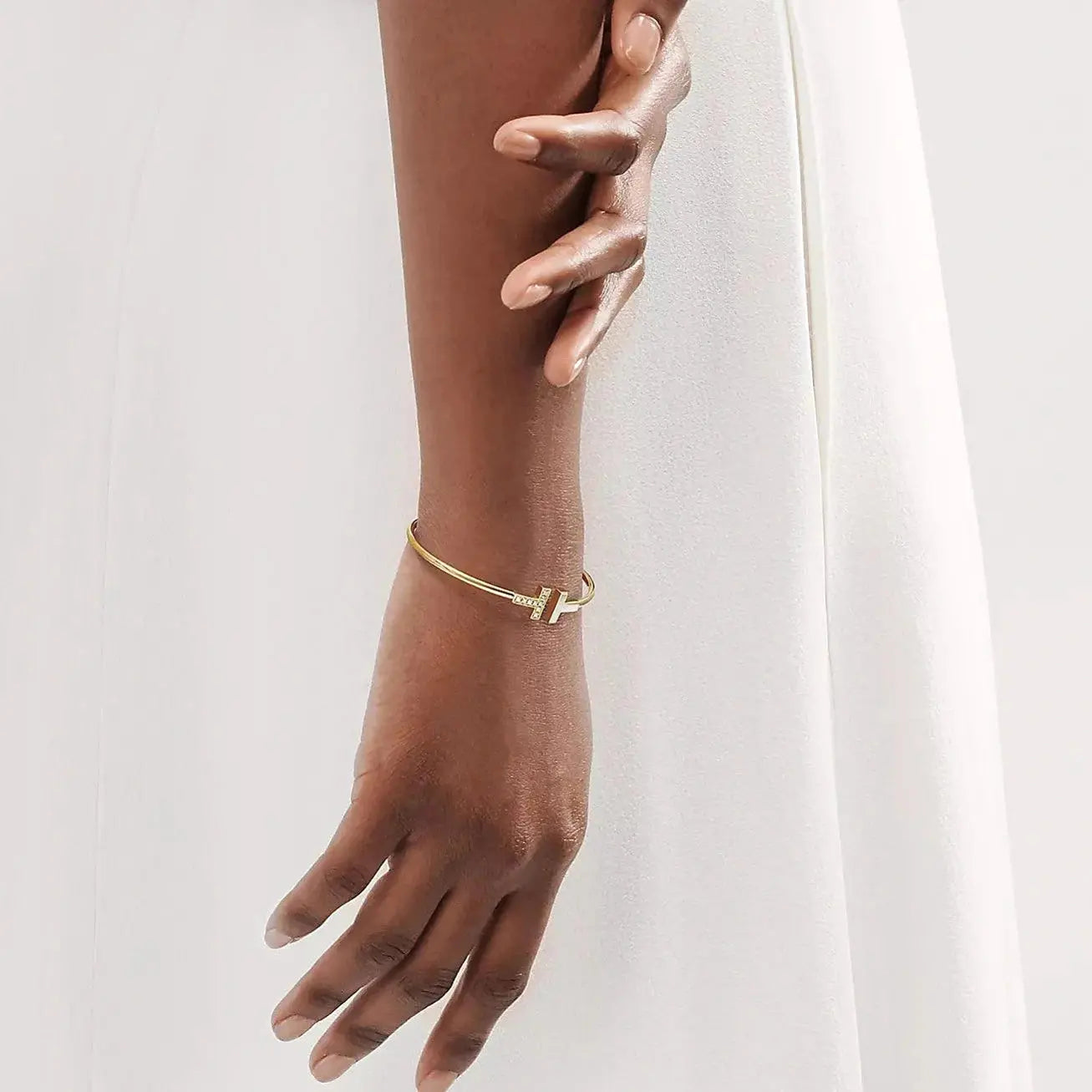 Mother of Pearl Wire Bangle-Bracelets-Blizzm