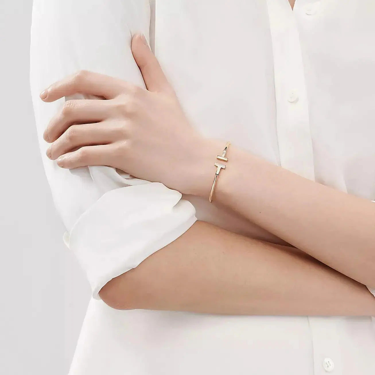 Mother of Pearl Wire Bangle-Bracelets-Blizzm