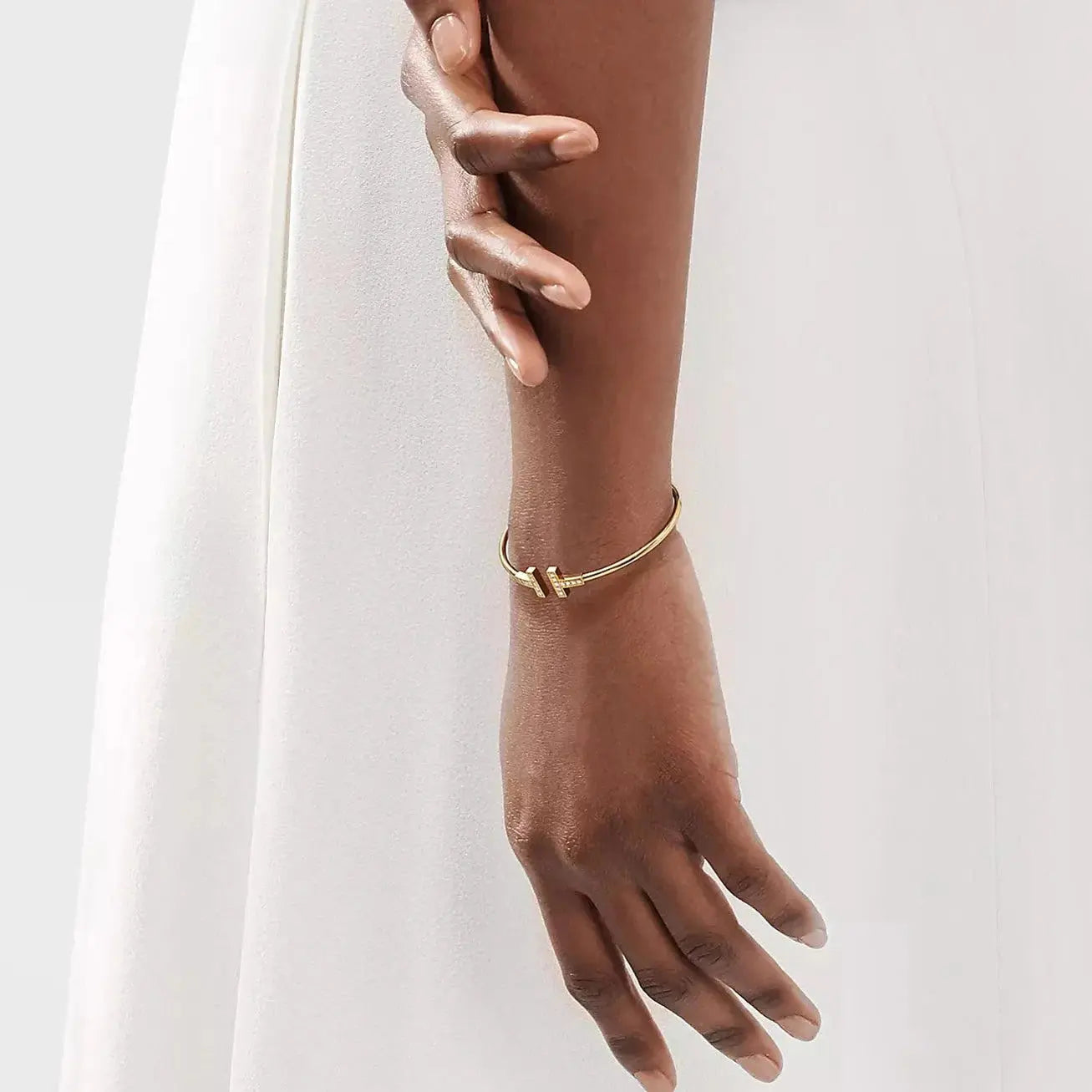 Mother of Pearl Wire Bangle-Bracelets-Blizzm