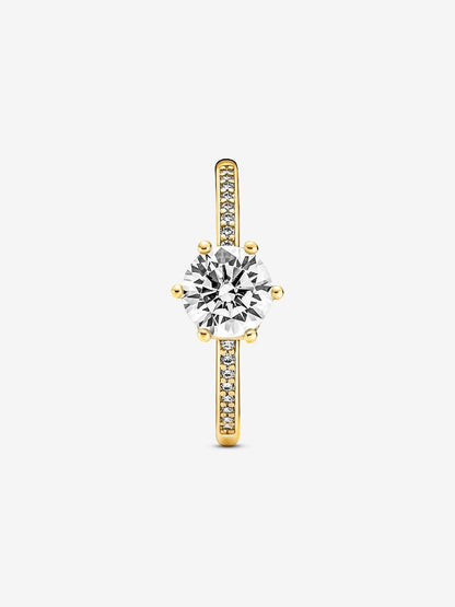 Princess Crown Solitaire Ring-Rings-Blizzm