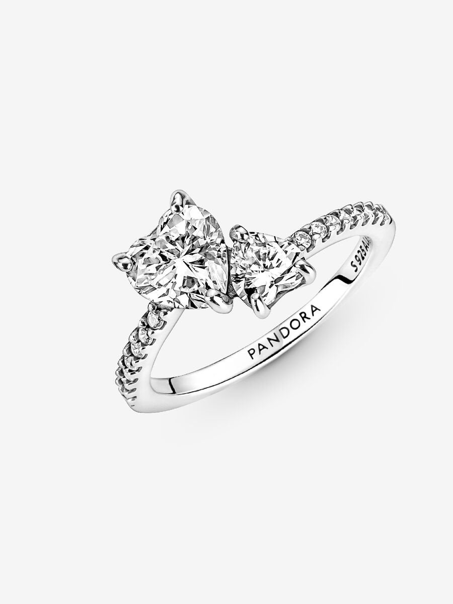 Princess Double Heart Ring-Rings-Blizzm