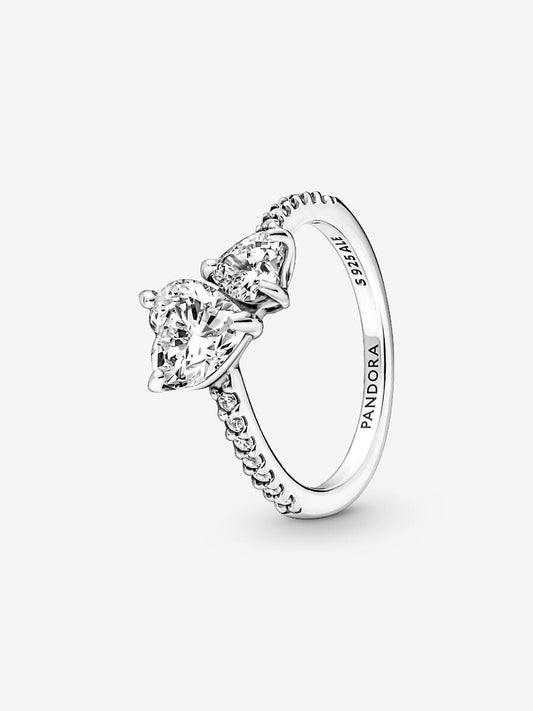 Princess Double Heart Ring-Rings-Blizzm