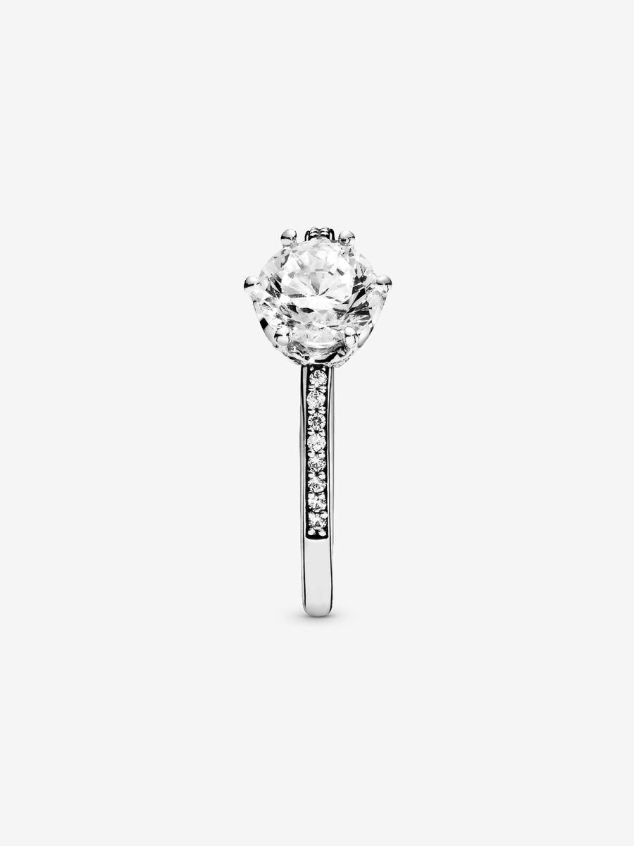 Princess Silver Crown Ring-Rings-Blizzm