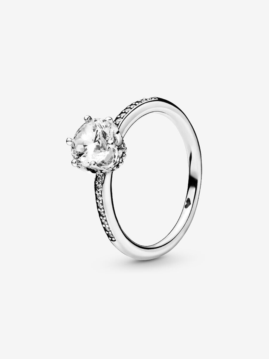 Princess Silver Crown Ring-Rings-Blizzm