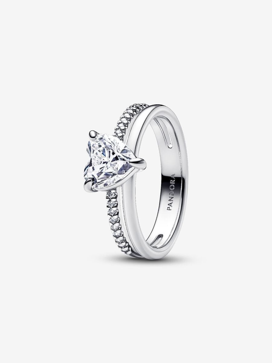 Princess Silver Heart Ring-Rings-Blizzm