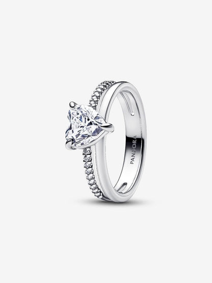 Princess Silver Heart Ring-Rings-Blizzm