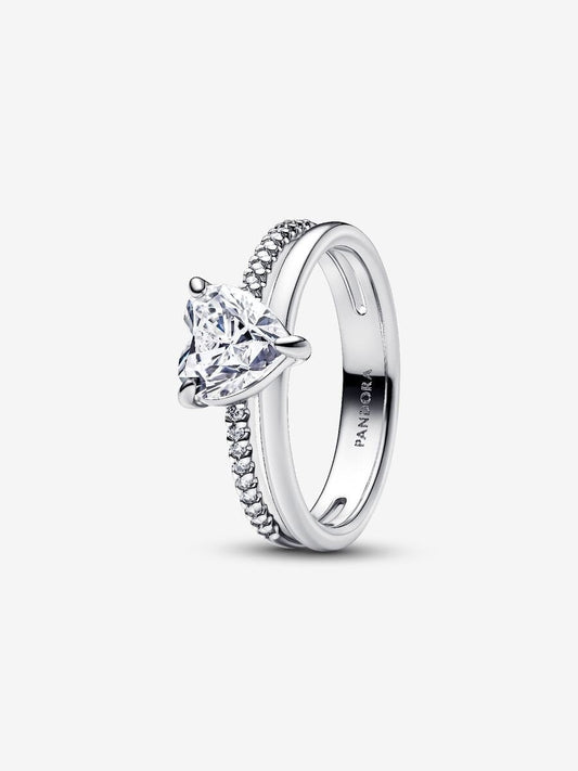 Princess Silver Heart Ring-Rings-Blizzm