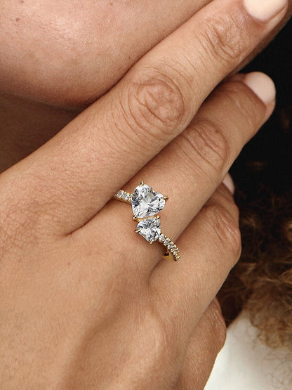 Princess Twin Heart Ring-Rings-Blizzm