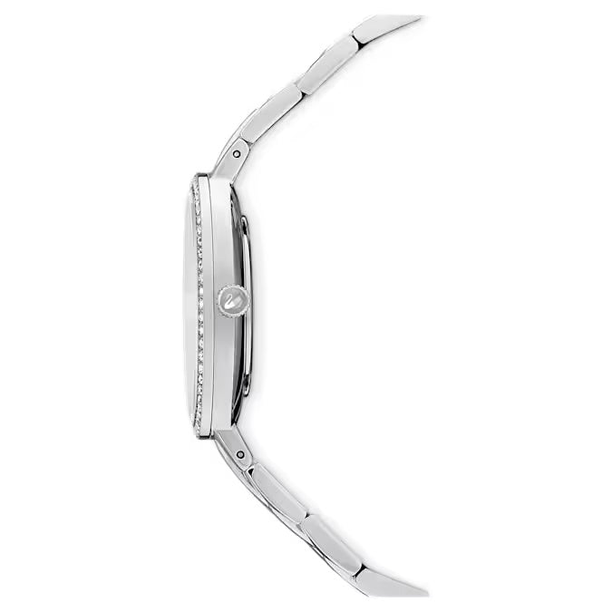 Silver Tone Stainless Steel Watch with Crystal Accents-Watches-Blizzm