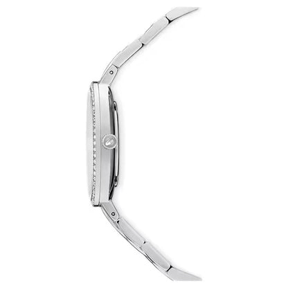 Silver Tone Stainless Steel Watch with Crystal Accents-Watches-Blizzm