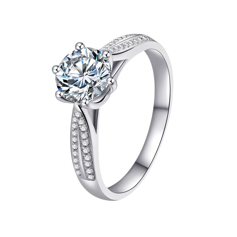 Six-Prong Crown Moissanite Ring