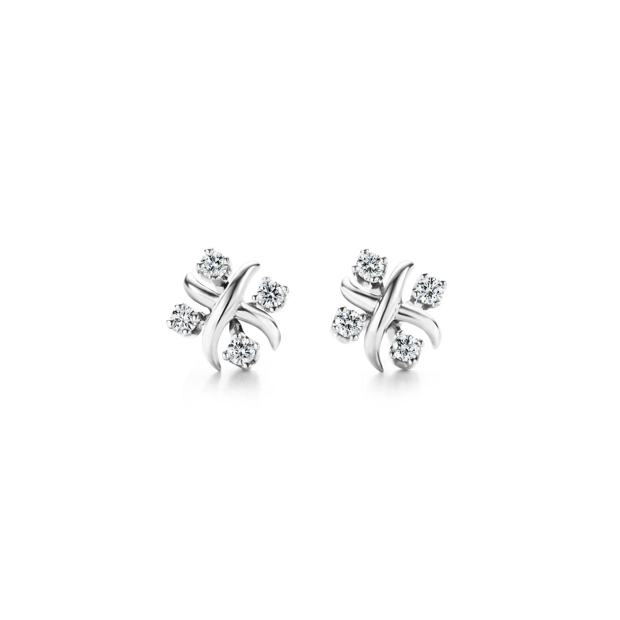 Sixteen Stone X-Motif Crystal Earrings-Earrings-Blizzm