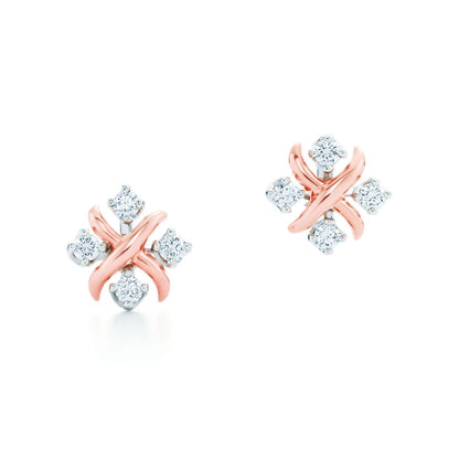 Sixteen Stone X-Motif Crystal Earrings-Earrings-Blizzm