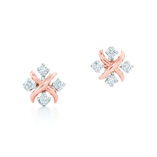 Sixteen Stone X-Motif Crystal Earrings-Earrings-Blizzm