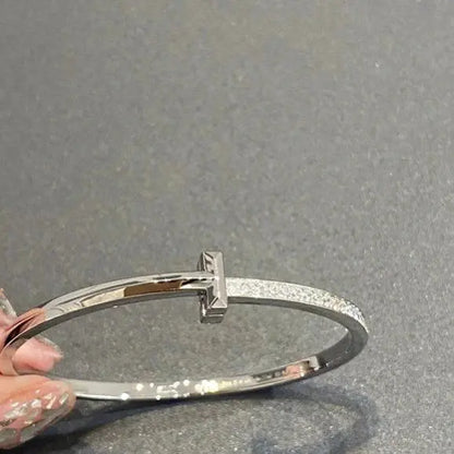 Sleek Facet Crystal Bangle-Bracelets-Blizzm