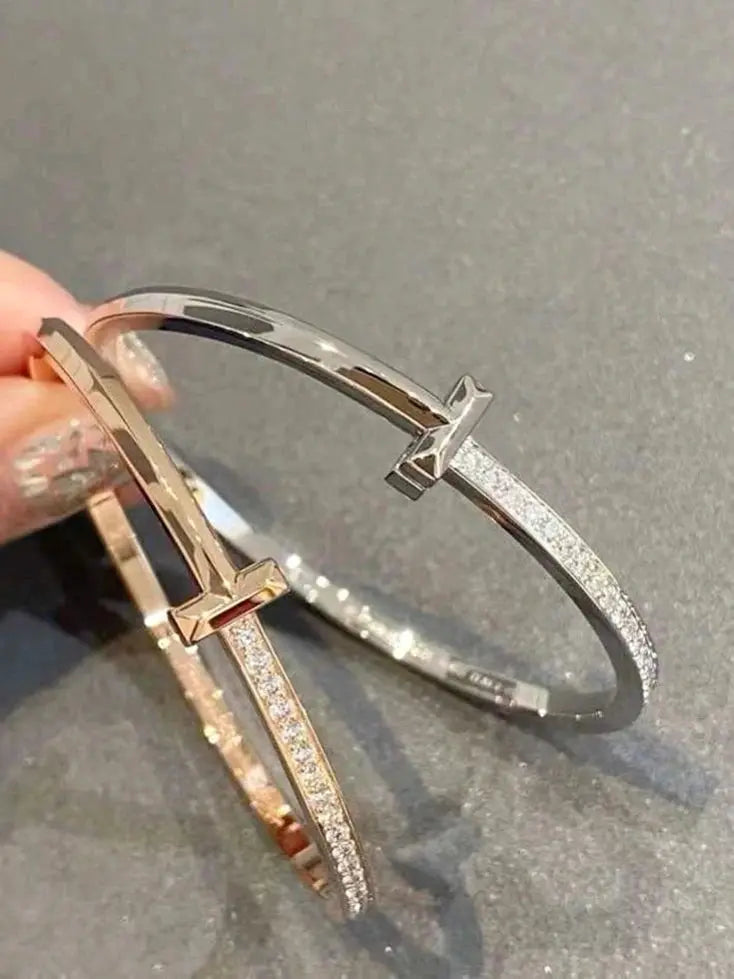 Sleek Facet Crystal Bangle-Bracelets-Blizzm