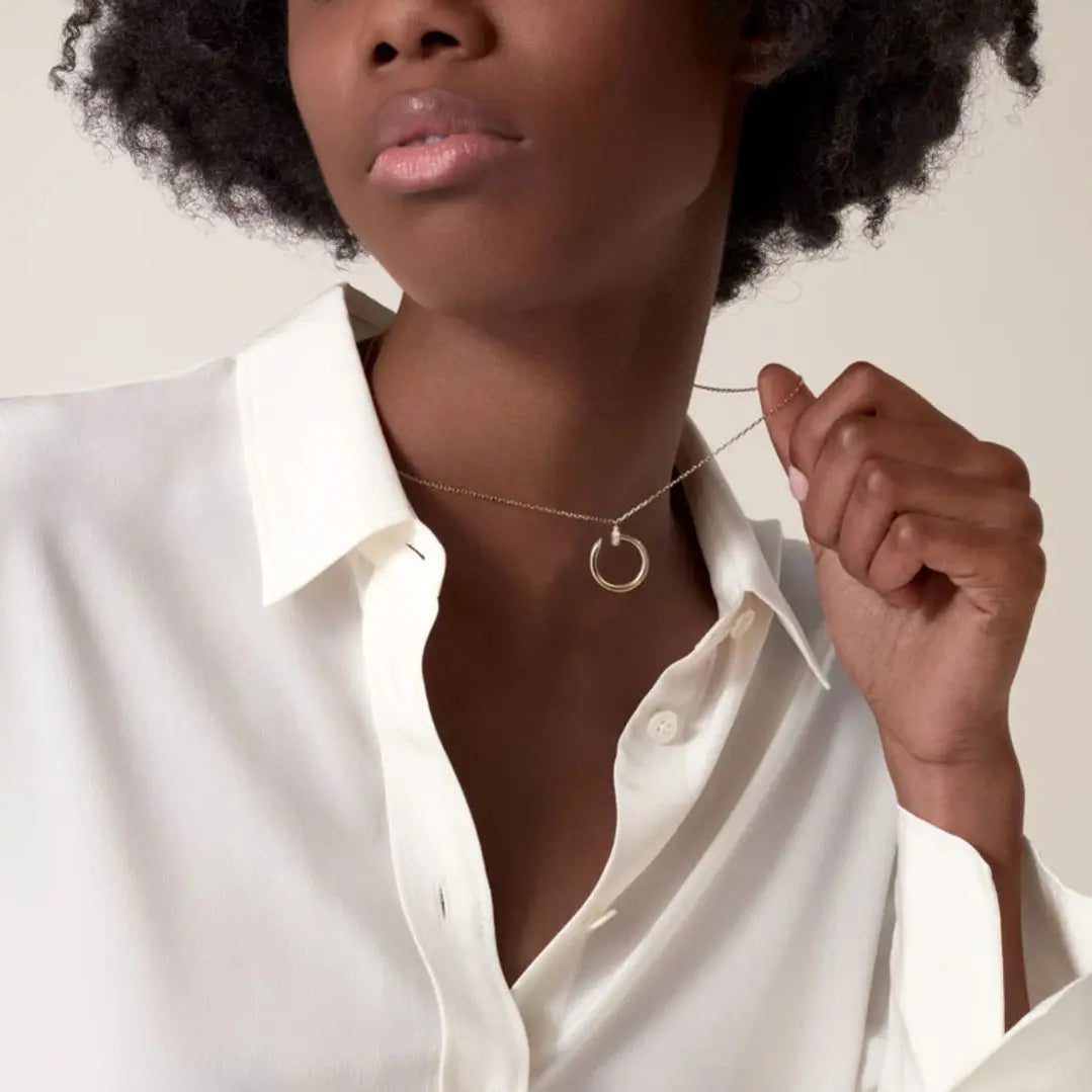 Sleek Nail Necklace-Necklaces-Blizzm