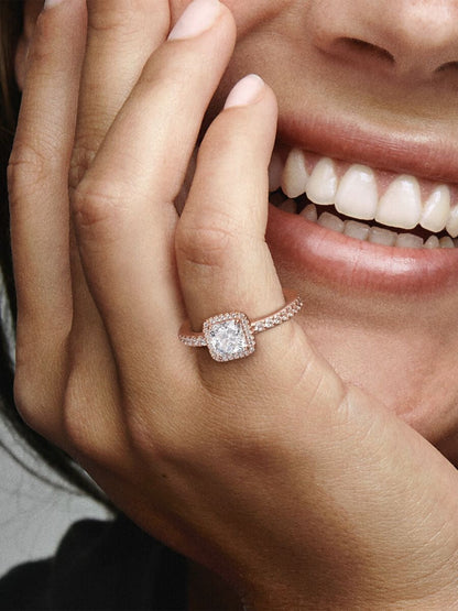 Solara Square Halo Ring-Rings-Blizzm