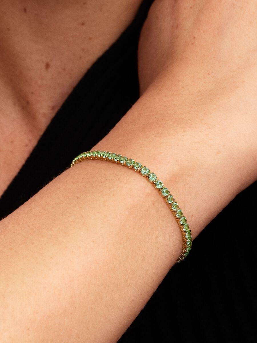 Sparkling Green Crystal Tennis Bracelet-Bracelets-Blizzm