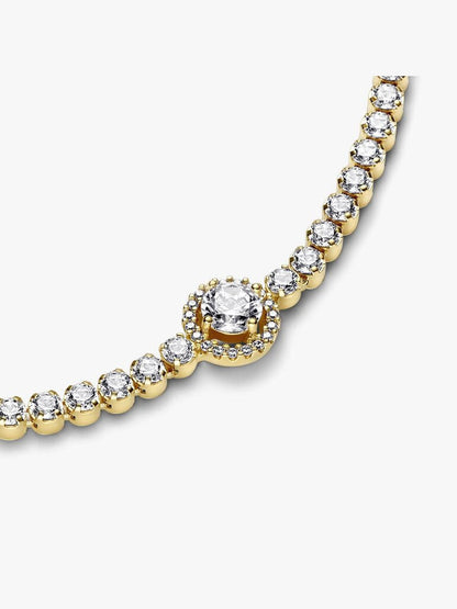 Sparkling Halo Tennis Bracelet-Bracelets-Blizzm