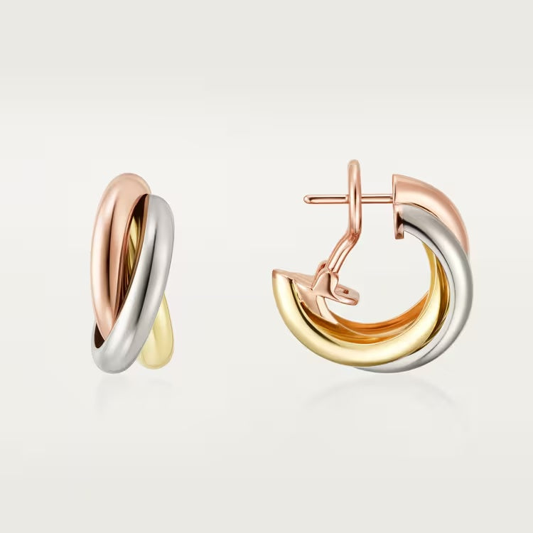 Triple Harmony Hoop Earrings-Earrings-Blizzm