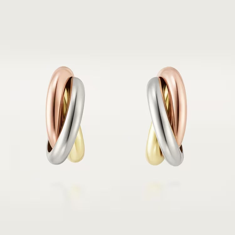 Triple Harmony Hoop Earrings-Earrings-Blizzm