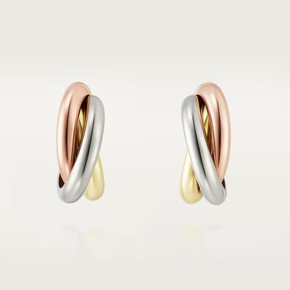Triple Harmony Hoop Earrings-Earrings-Blizzm
