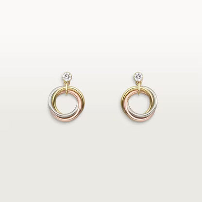 Triple Harmony Sparkle Earrings-Earrings-Blizzm