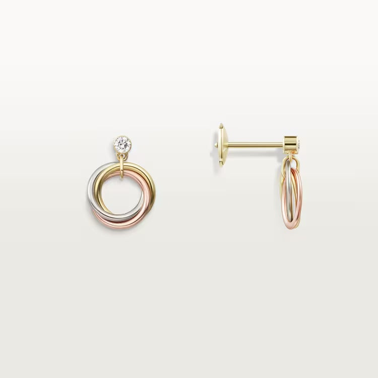 Triple Harmony Sparkle Earrings-Earrings-Blizzm