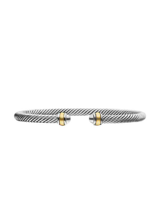 Two Tone Cable Bracelet-Bracelets-Blizzm
