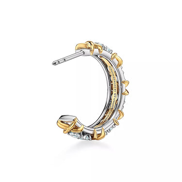 X-Motif Crystal Hoop Earrings-Earrings-Blizzm
