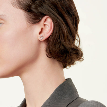 X-Motif Crystal Hoop Earrings-Earrings-Blizzm