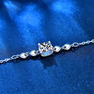 Moissanite Chain Bracelet in Sterling Silver