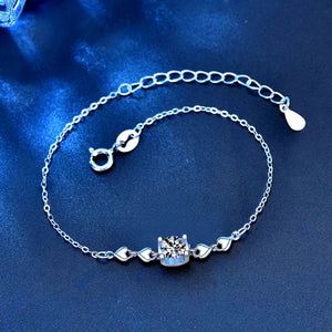 Moissanite Chain Bracelet in Sterling Silver