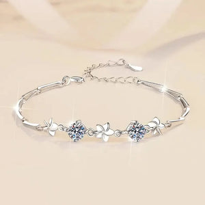 Round Cut Moissanite Gold Bracelet