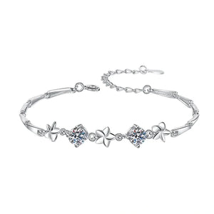 Round Cut Moissanite Gold Bracelet