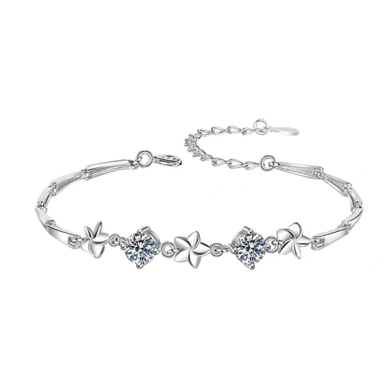 Round Cut Moissanite Gold Bracelet