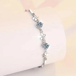 Round Cut Moissanite Gold Bracelet