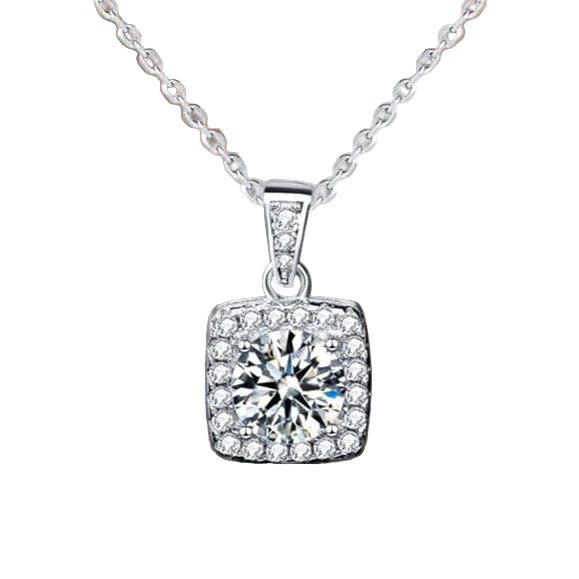 Certified Diamond Drop Halo Necklace