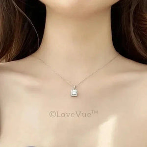 Certified Diamond Drop Halo Necklace
