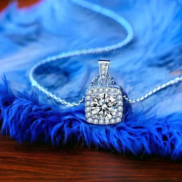 Certified Diamond Drop Halo Necklace