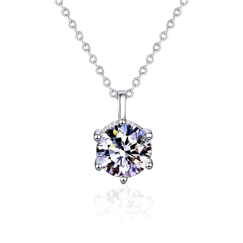Luxury Moissanite Silver Pendant Necklace